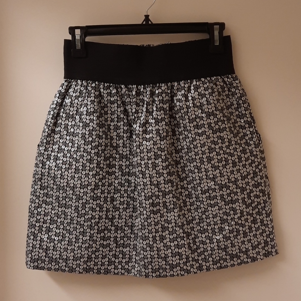 NWT, Aqua Black and Silver Metallic Skirt - Picture 5 of 9